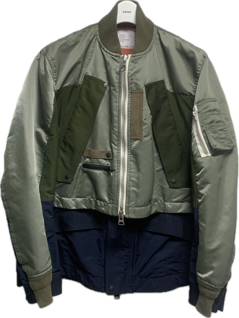 sacai MA-1ジャケット ナイロンツイルミックス　サイズ1
