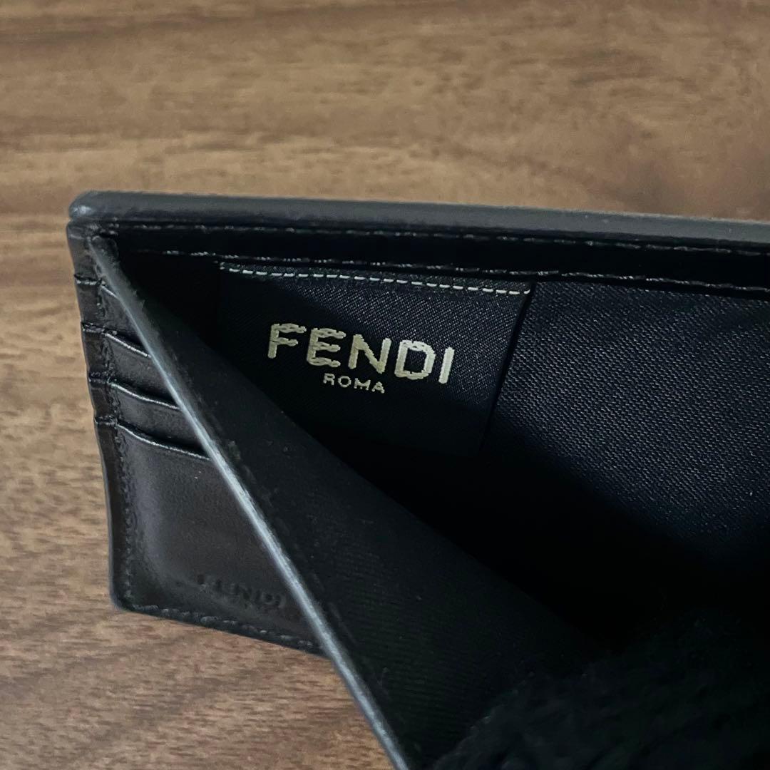 FENDI ケース付き二つ折り財布 グレーファブリック 二つ折り財布