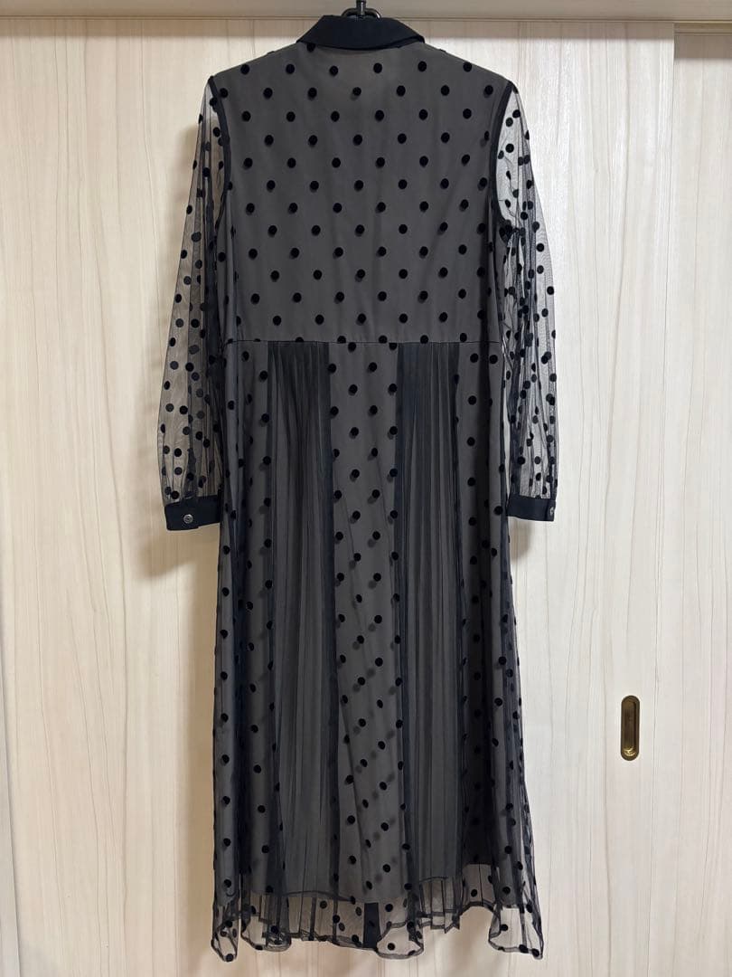 グレースコンチネンタル　プリーツドッキングワンピース　ブラック　ダイアグラム