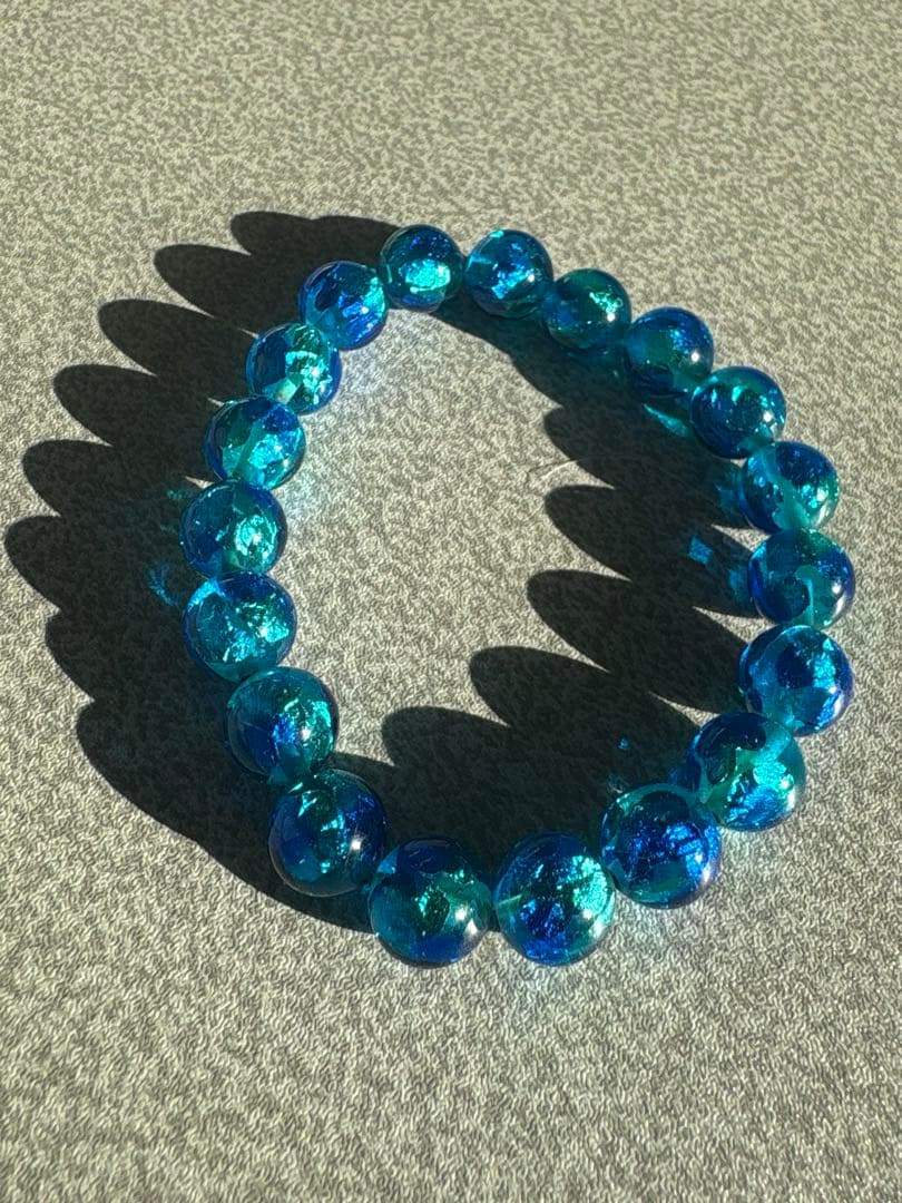 沖縄 ホタルガラス とんぼ玉 ブレスレット