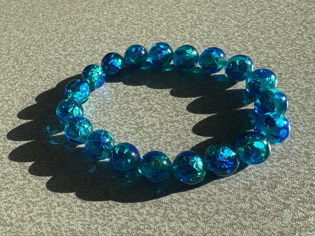 沖縄 ホタルガラス とんぼ玉 ブレスレット