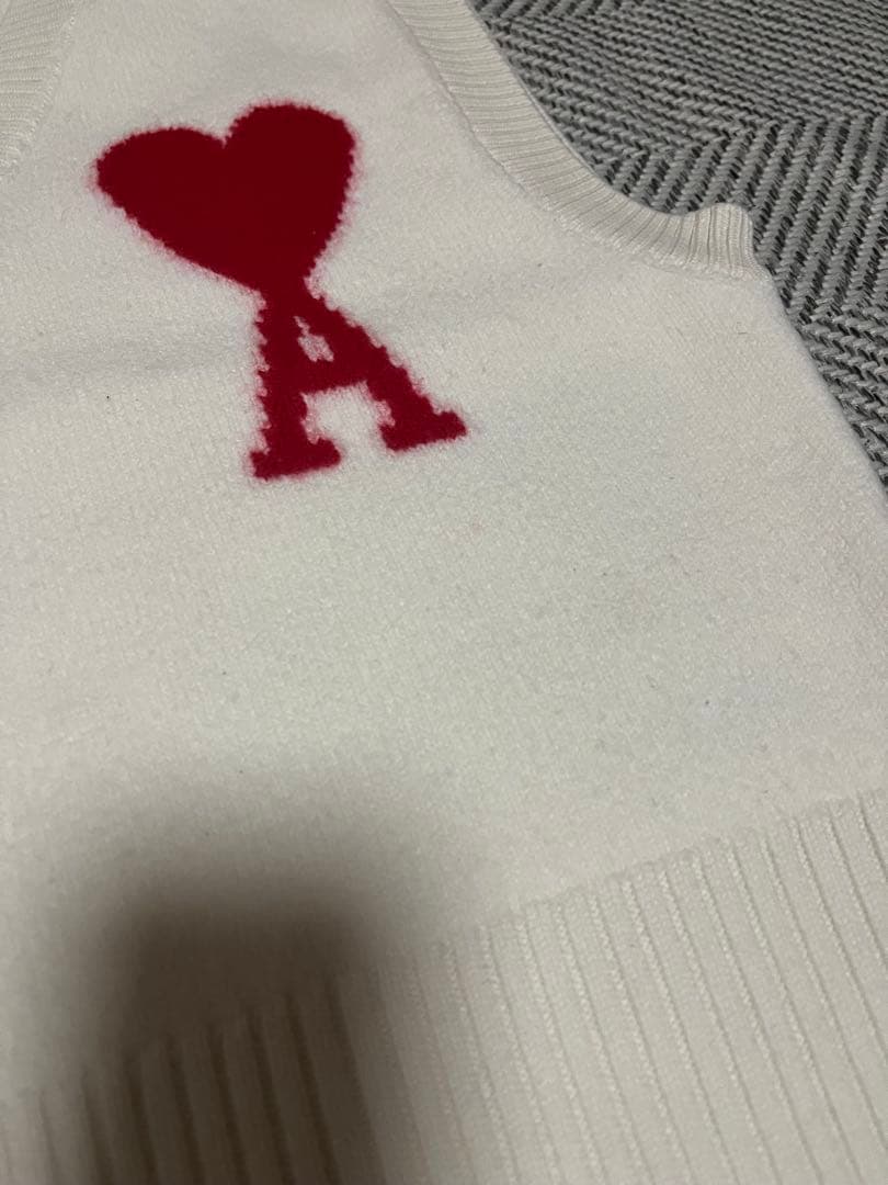 ぽ　美品⭐︎amiのニットベスト　白S