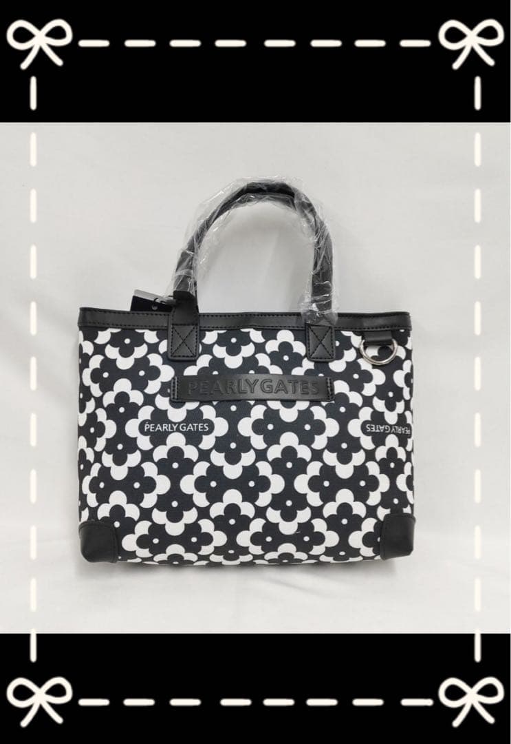 ＊新品未使用 パーリーゲイツ 花柄カートバッグ コンパクトバッグ ブラック