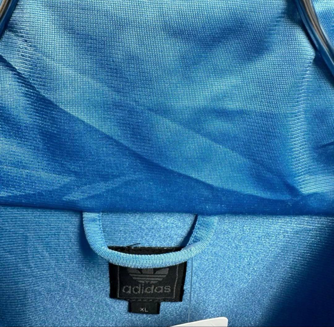 【ゆるだぼ】水色×黒　adidas 90s トラックジャケット　ジャージ