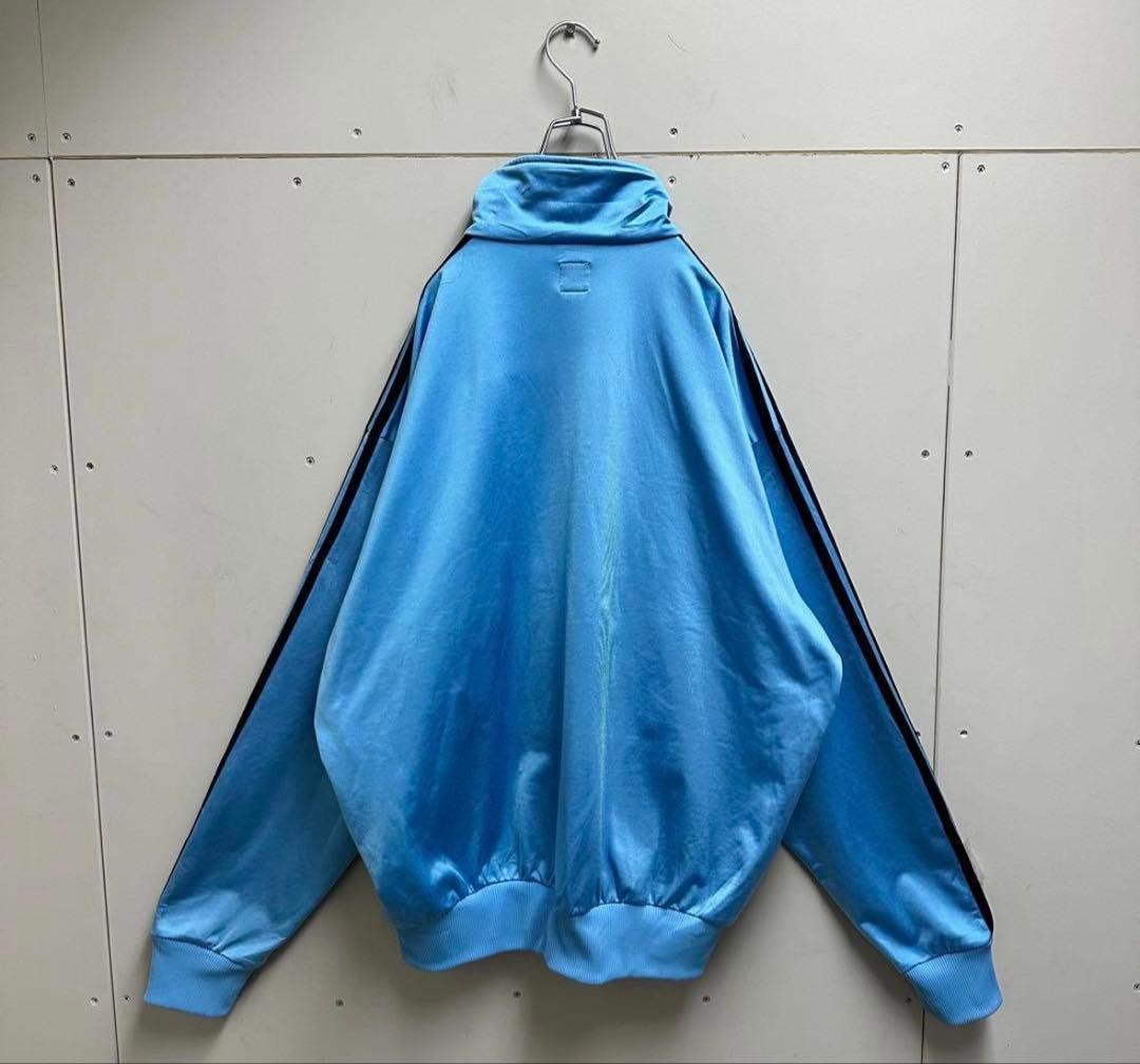 【ゆるだぼ】水色×黒　adidas 90s トラックジャケット　ジャージ