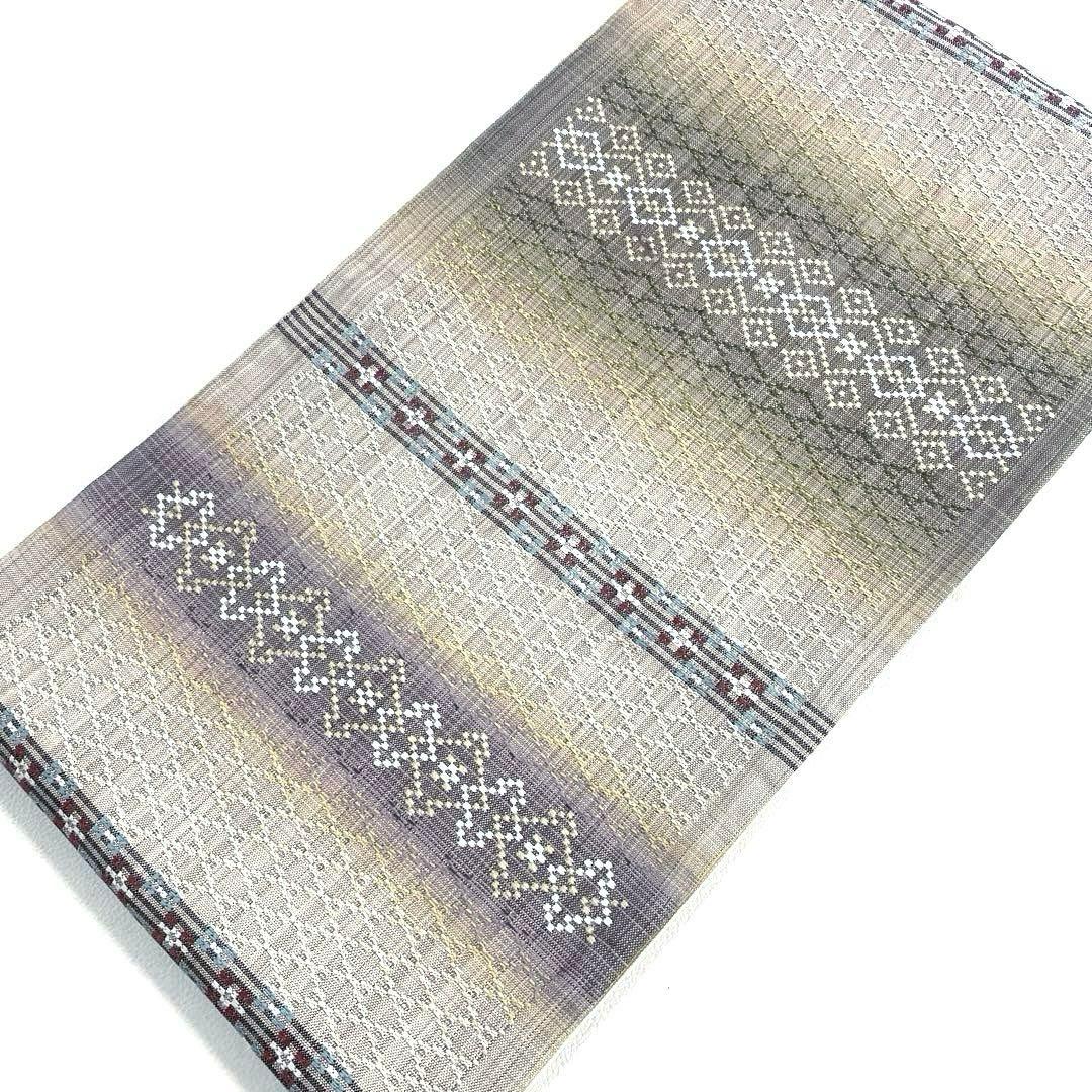 専用帯6194 ●高級 正絹 真綿バンブー和紙織 花織 六通 袋帯