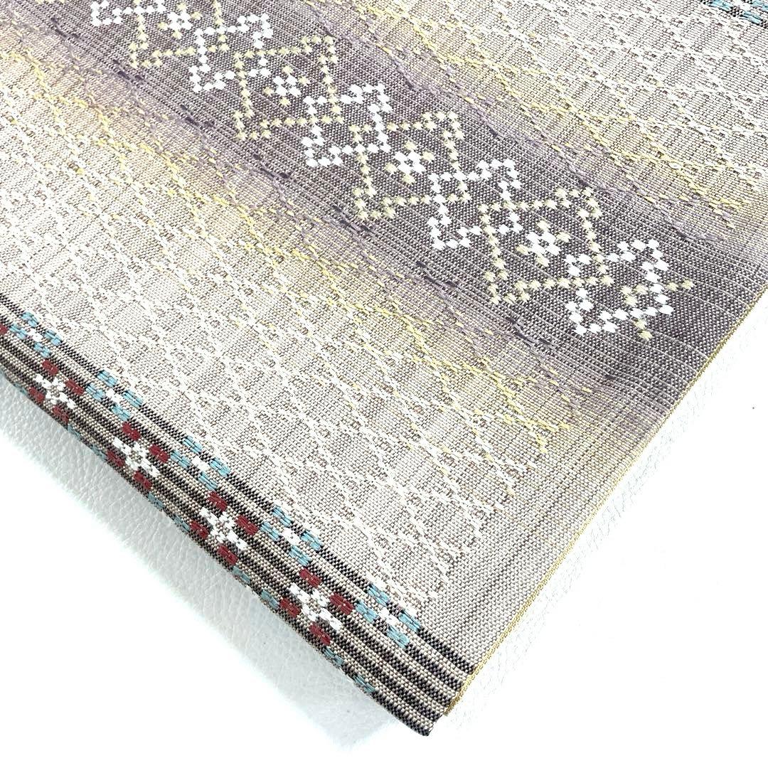 専用帯6194 ●高級 正絹 真綿バンブー和紙織 花織 六通 袋帯