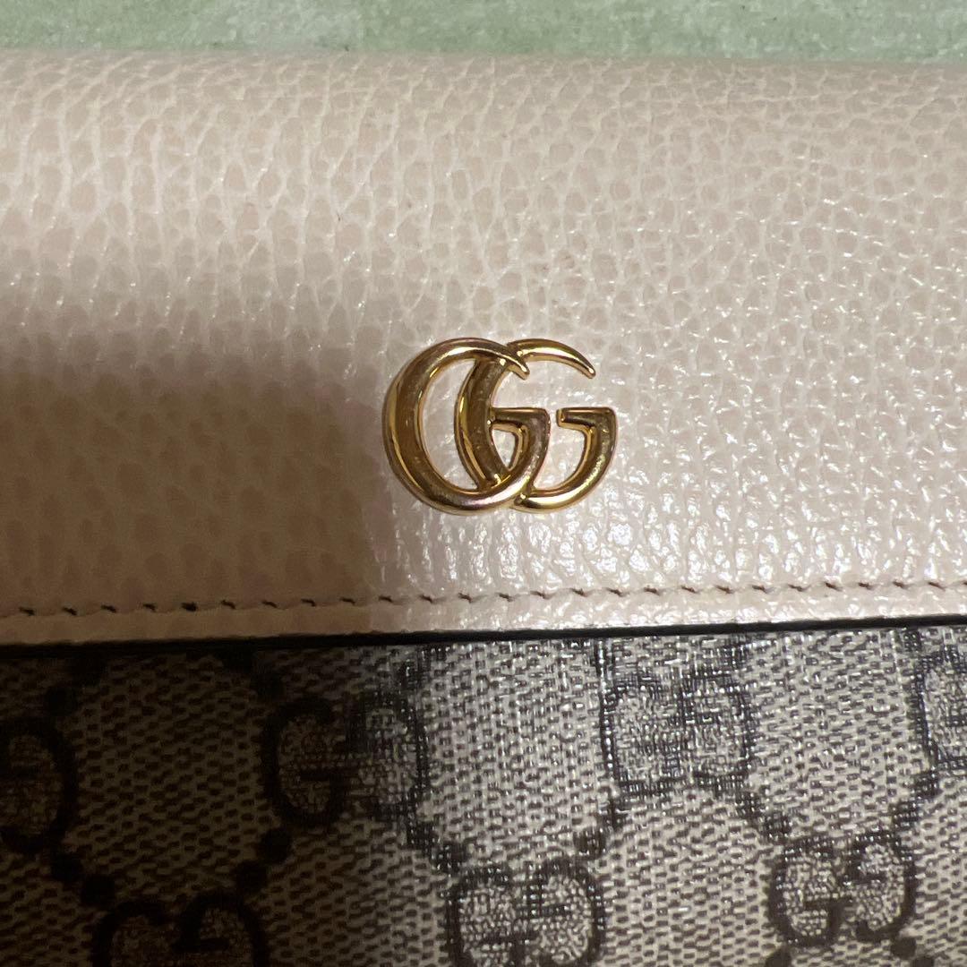 GUCCI GGモノグラム 長財布 ベージュ/ブラウン