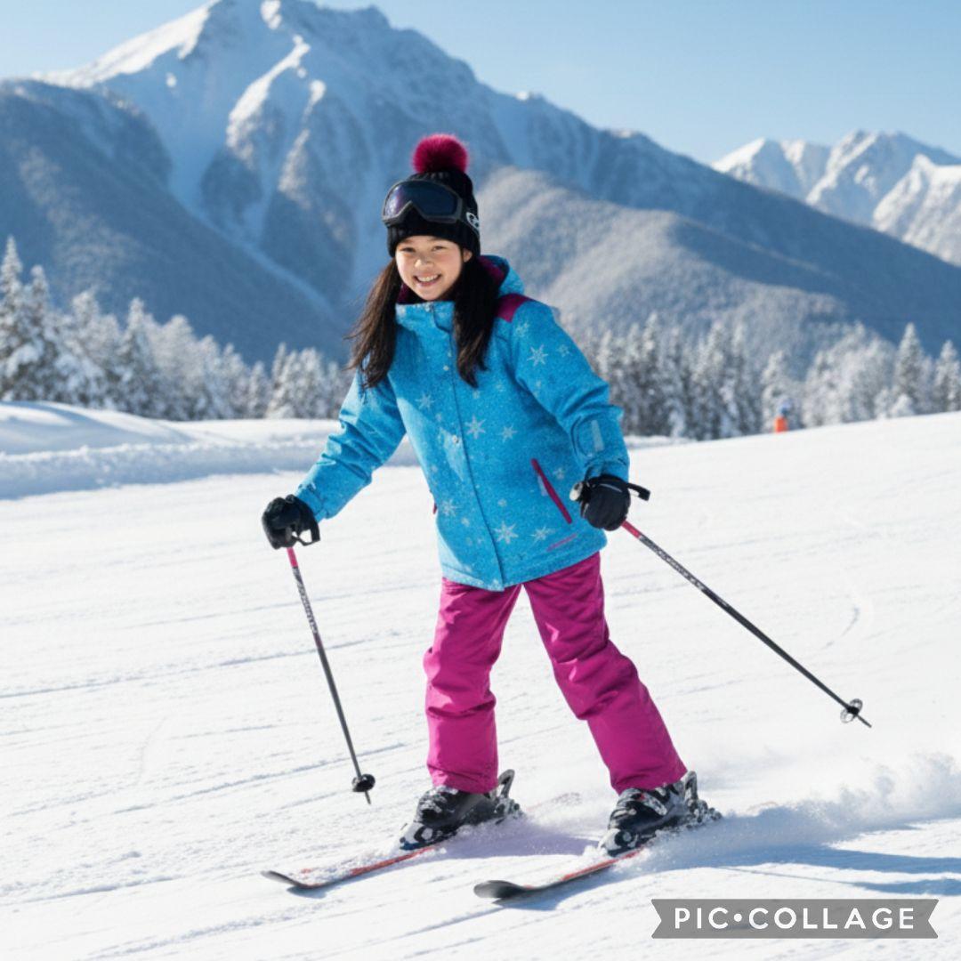美品 Phenixスキーウェア 女の子 上下 150 140 雪結晶☆水色ピンク
