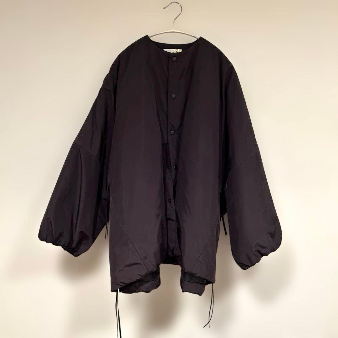 HYKE OXFORD COLLARLESS BIG JACKET 黒　サイズ1