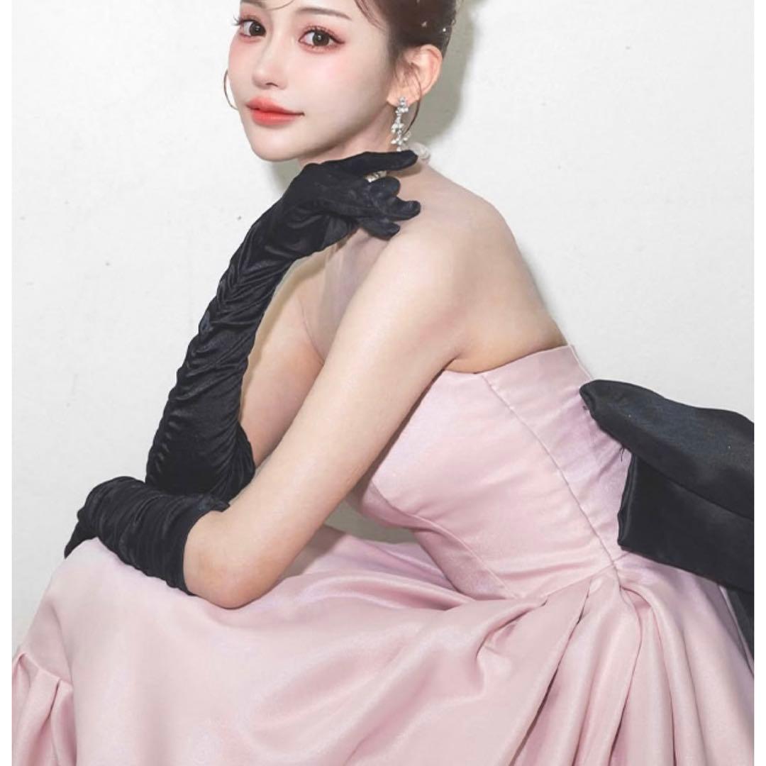 バースデー バックリボン ベア ゴージャス フリルテール Aラインロングドレス