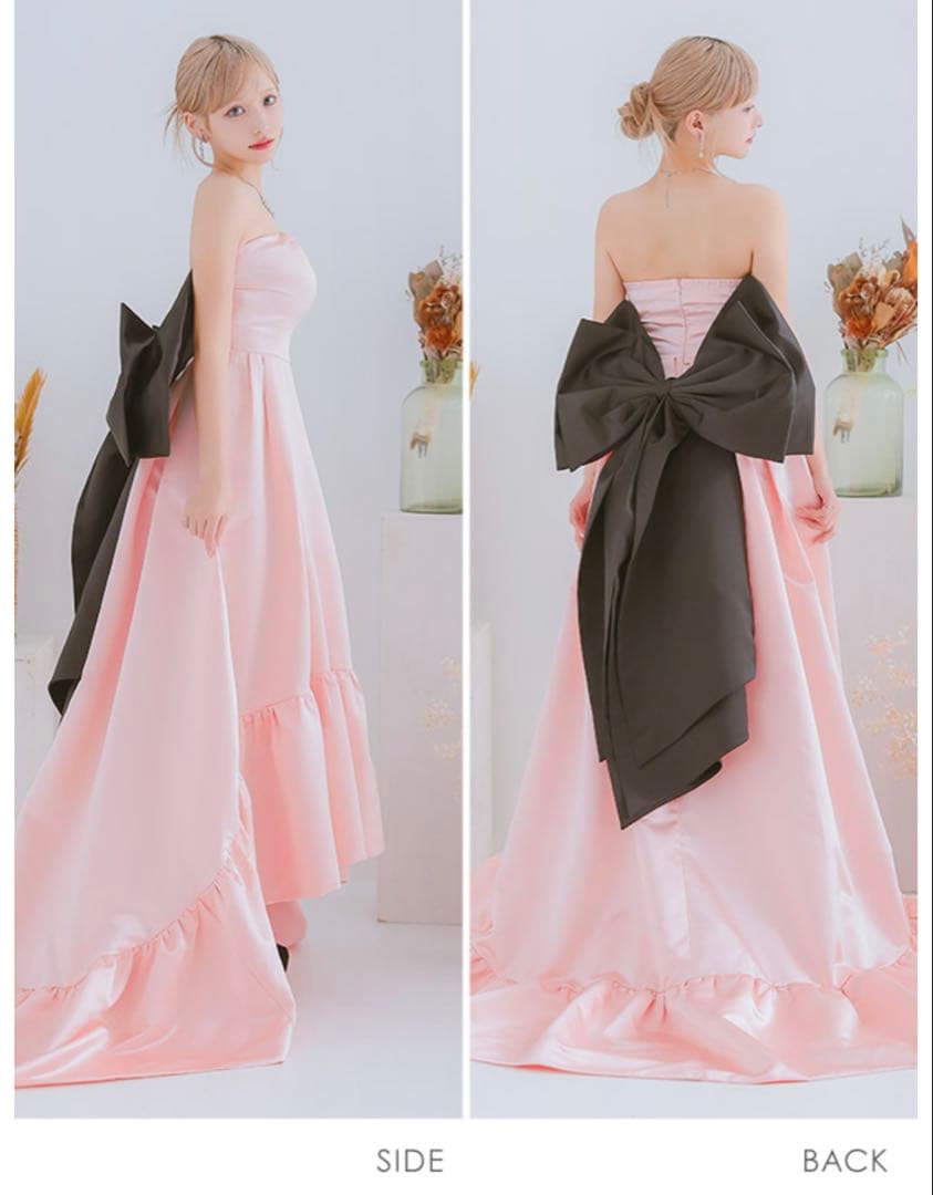 バースデー バックリボン ベア ゴージャス フリルテール Aラインロングドレス