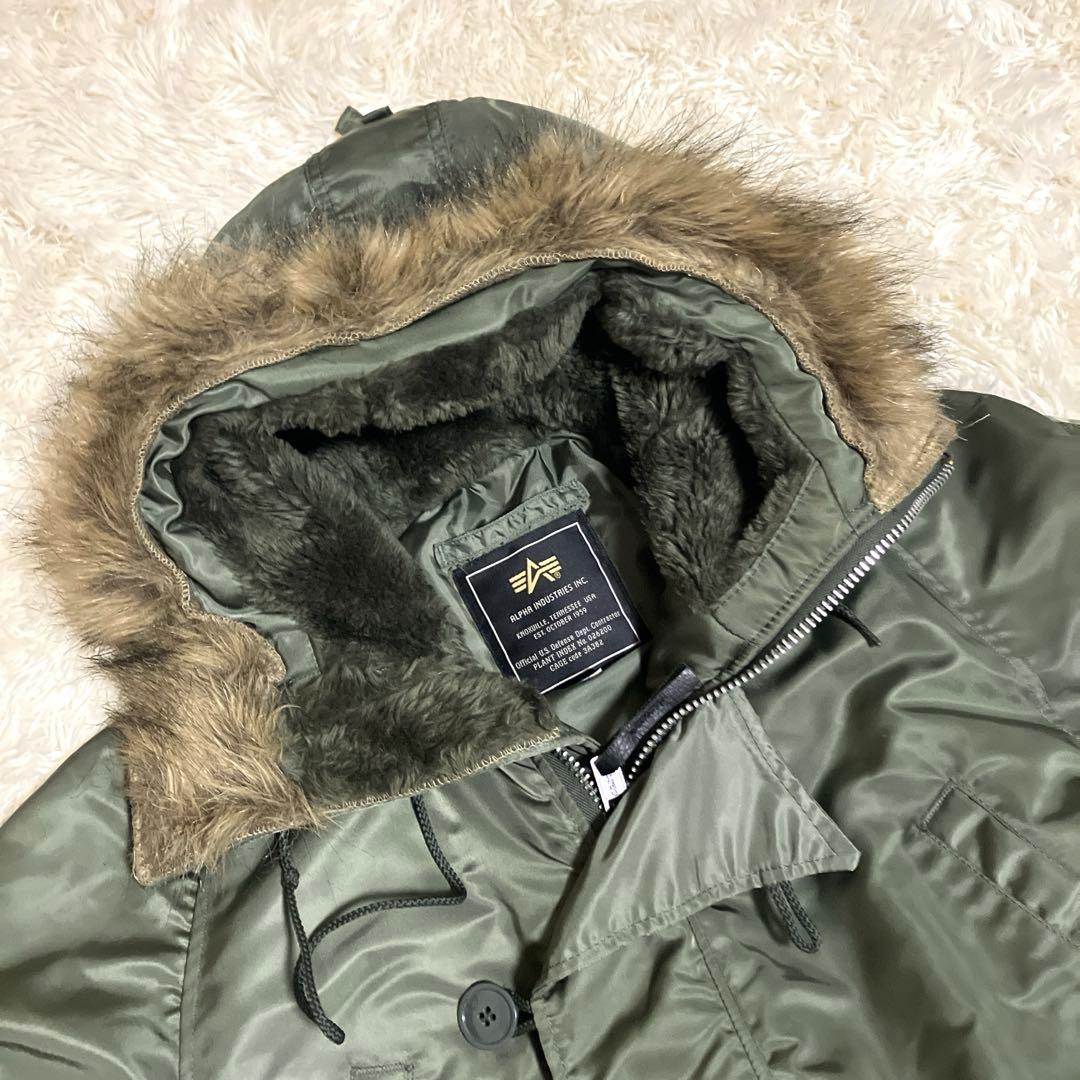 USA製 ALPHA N-3B フライトジャケット レア カーキ M