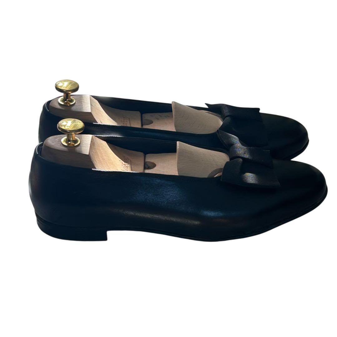 美品 希少ポールスチュアート オペラパンプス ブラック24.5cm 英国製