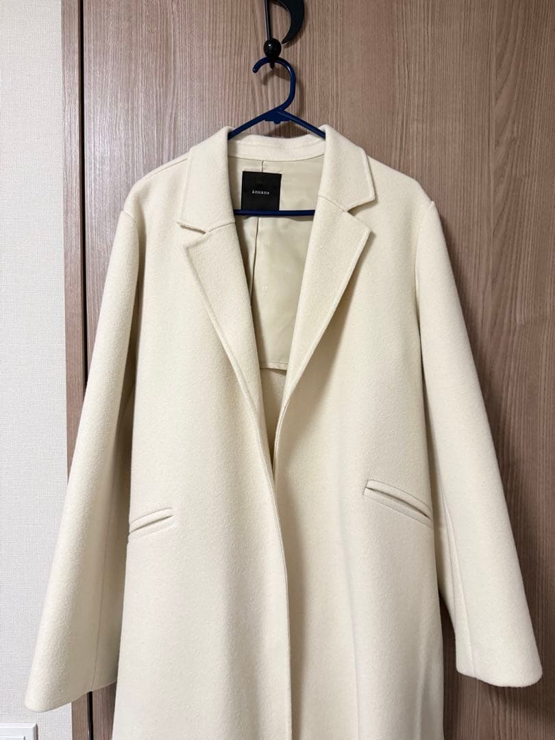 anuans アニュアンス リバーロングチェスターコート エクリュ