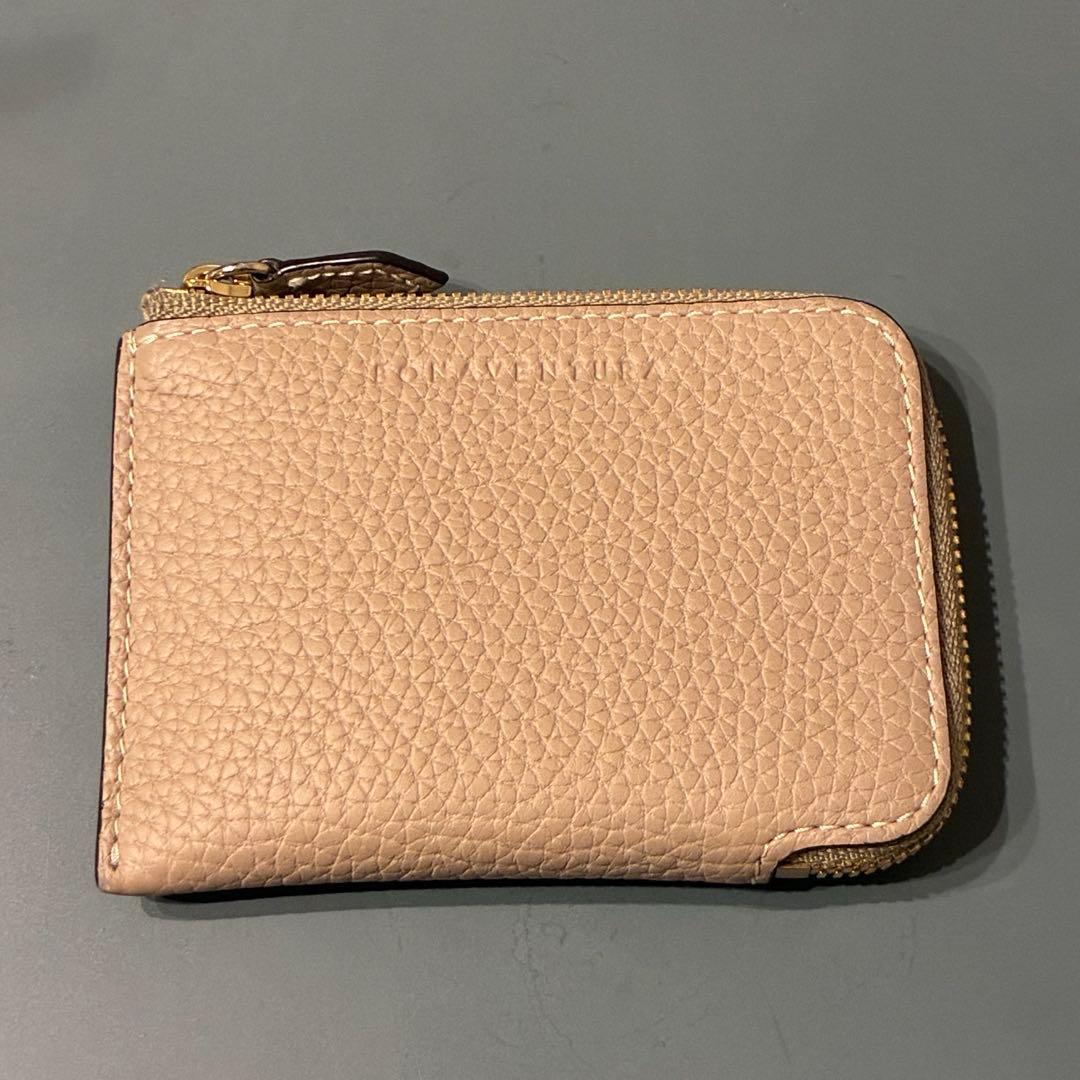 【美品】ボナベンチュラ　スクエア カード ケース シュリンクレザー