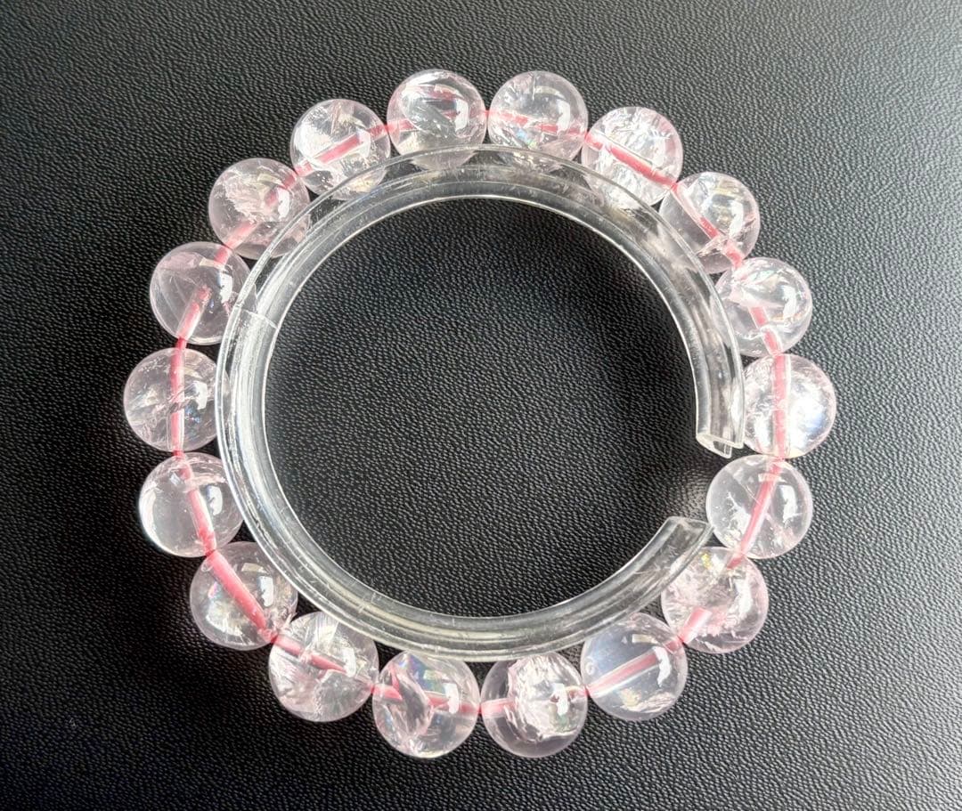 究極品質　虹煌めく愛の守護石　幻のプレミアムアイリスローズクォーツのブレス