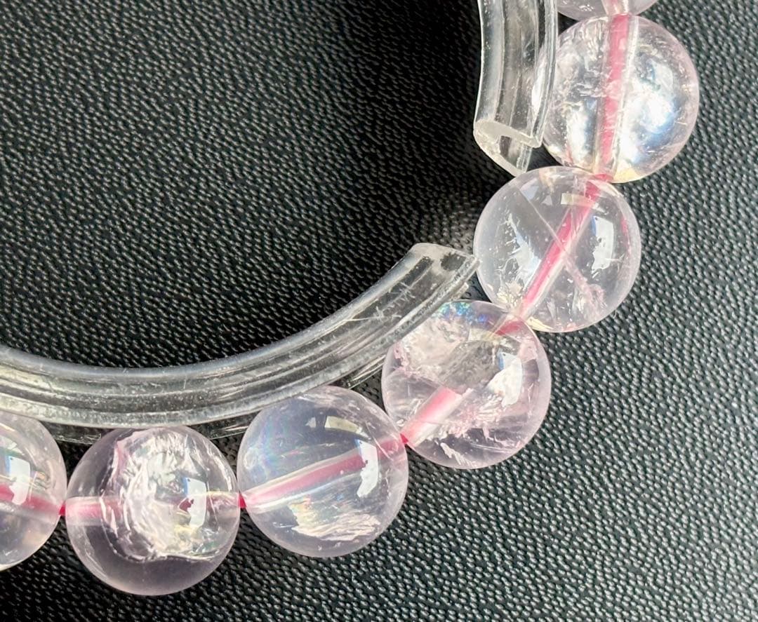 究極品質　虹煌めく愛の守護石　幻のプレミアムアイリスローズクォーツのブレス