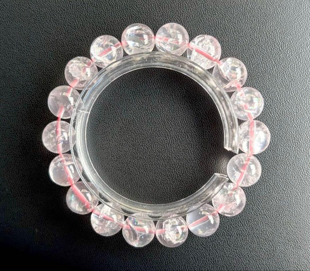 究極品質　虹煌めく愛の守護石　幻のプレミアムアイリスローズクォーツのブレス