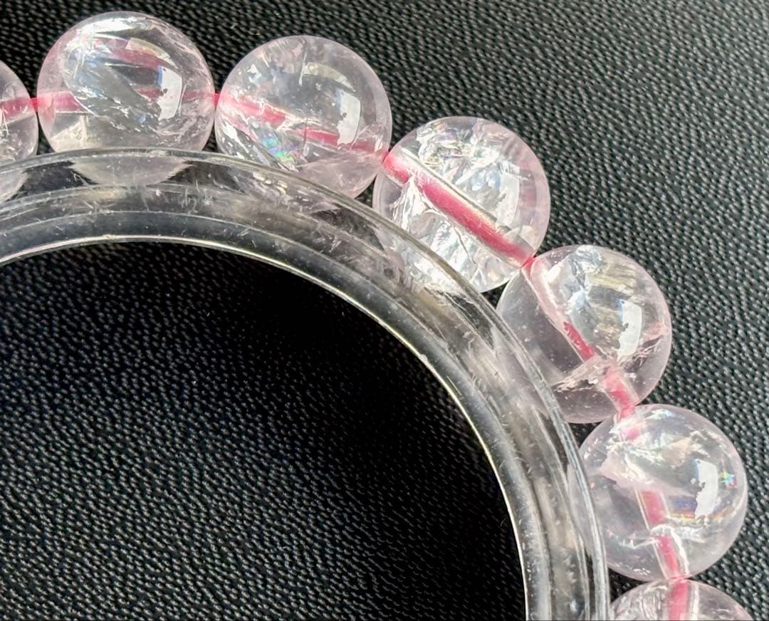 究極品質　虹煌めく愛の守護石　幻のプレミアムアイリスローズクォーツのブレス