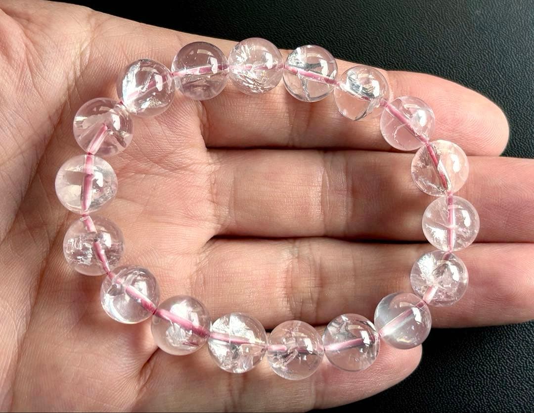 究極品質　虹煌めく愛の守護石　幻のプレミアムアイリスローズクォーツのブレス