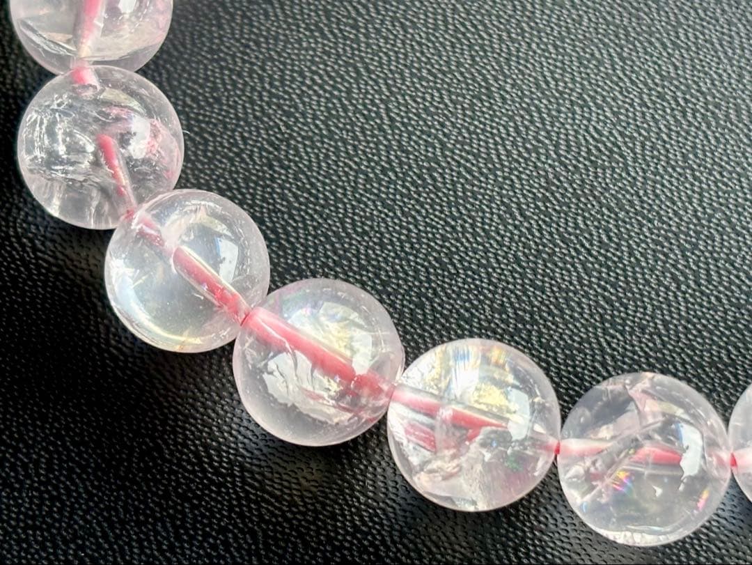 究極品質　虹煌めく愛の守護石　幻のプレミアムアイリスローズクォーツのブレス