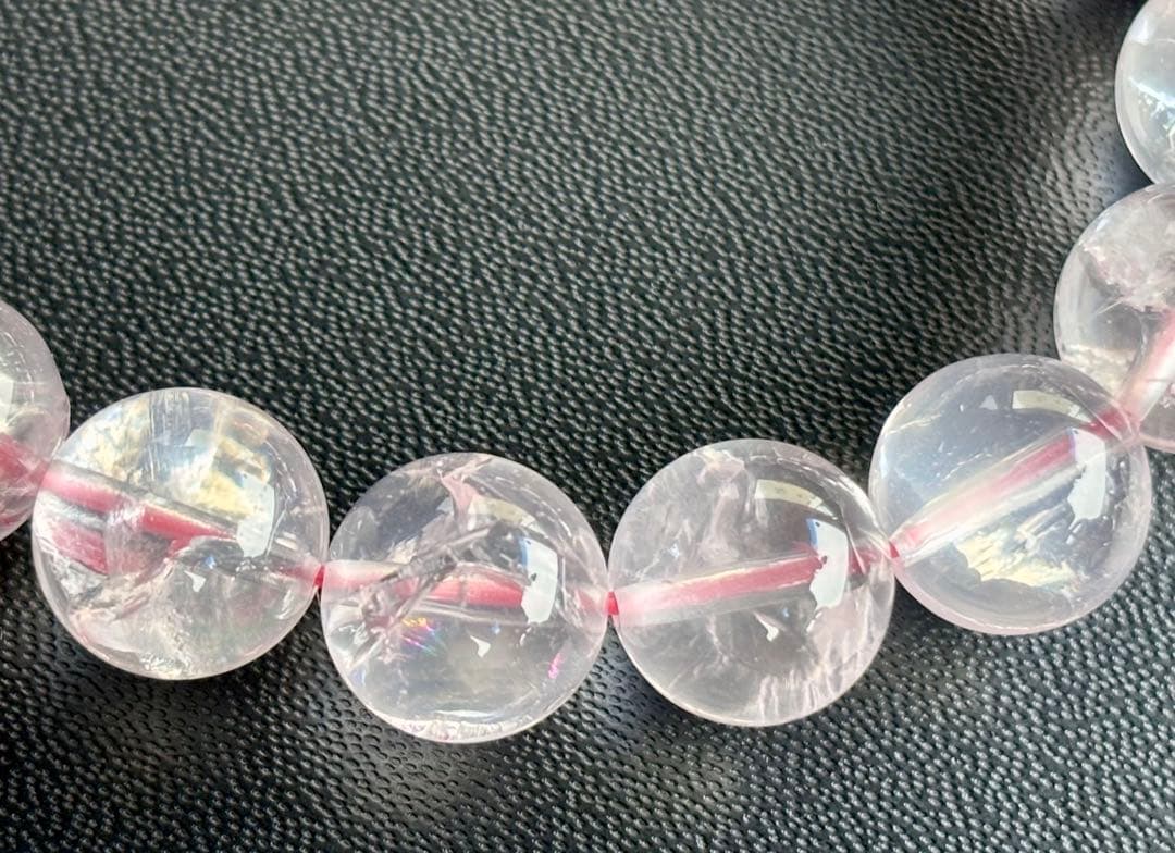 究極品質　虹煌めく愛の守護石　幻のプレミアムアイリスローズクォーツのブレス