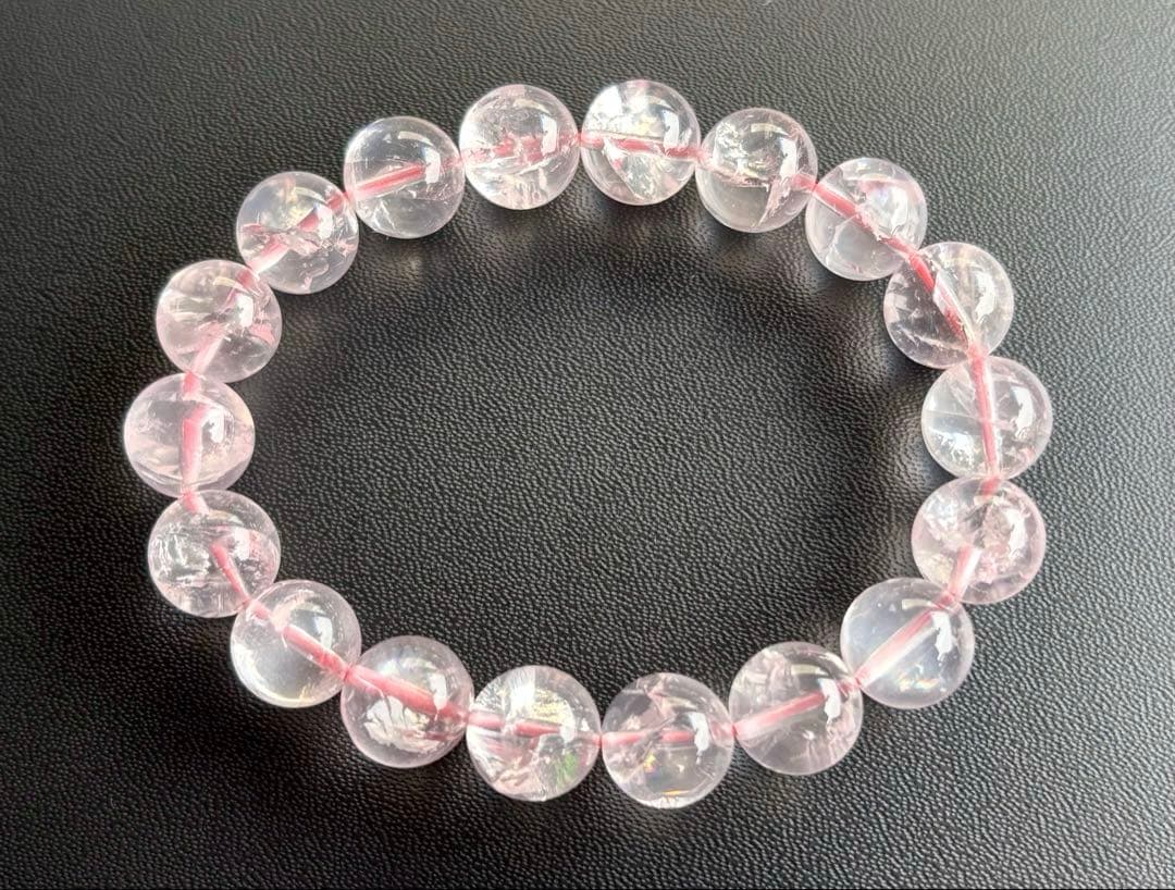 究極品質　虹煌めく愛の守護石　幻のプレミアムアイリスローズクォーツのブレス