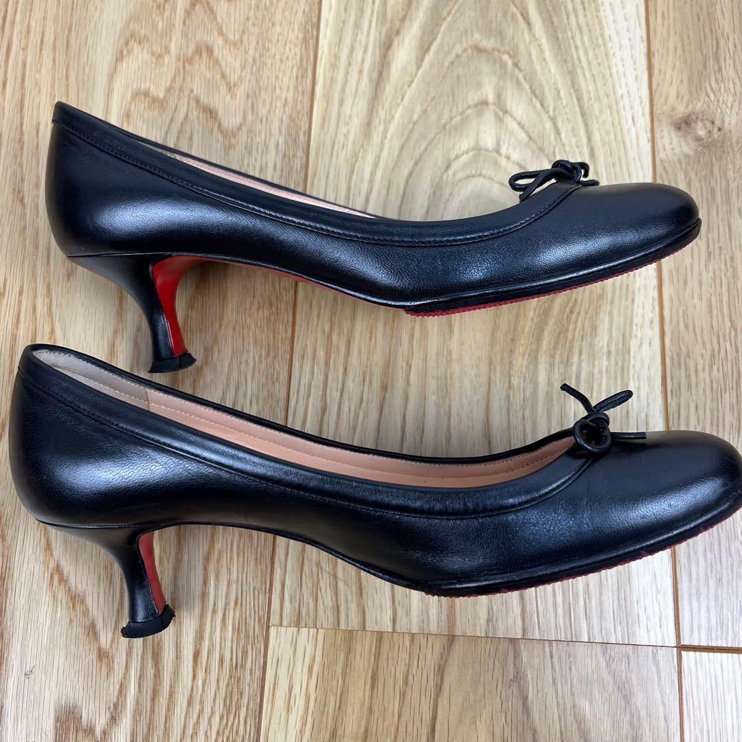 クリスチャンルブタン マルシアヴァラ レザー リボン付 パンプス 35.5 黒