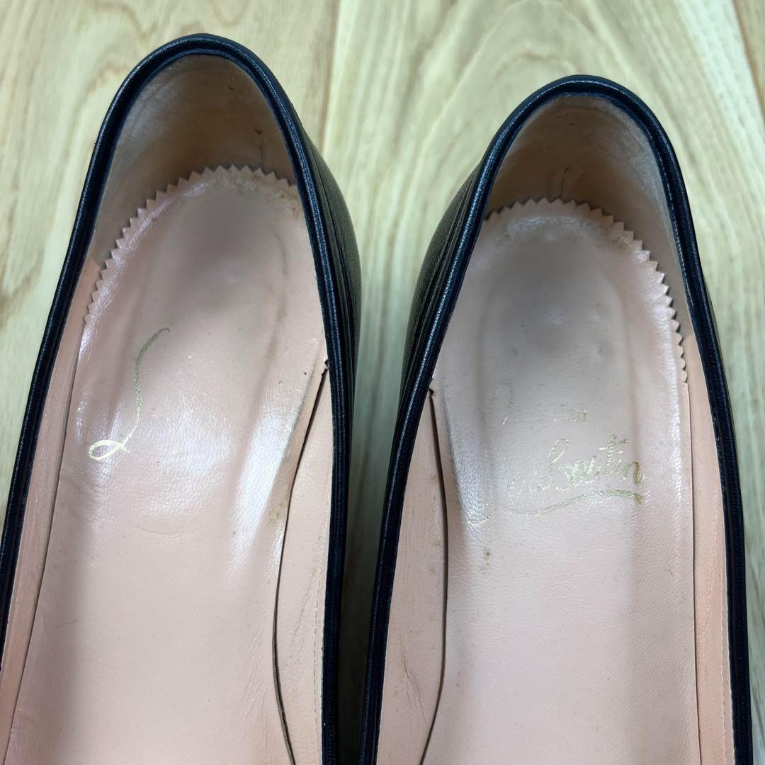 クリスチャンルブタン マルシアヴァラ レザー リボン付 パンプス 35.5 黒