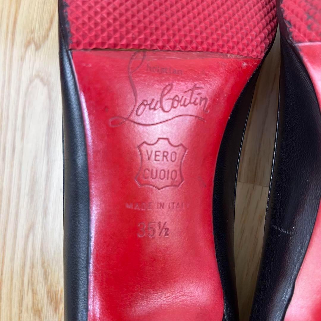 クリスチャンルブタン マルシアヴァラ レザー リボン付 パンプス 35.5 黒