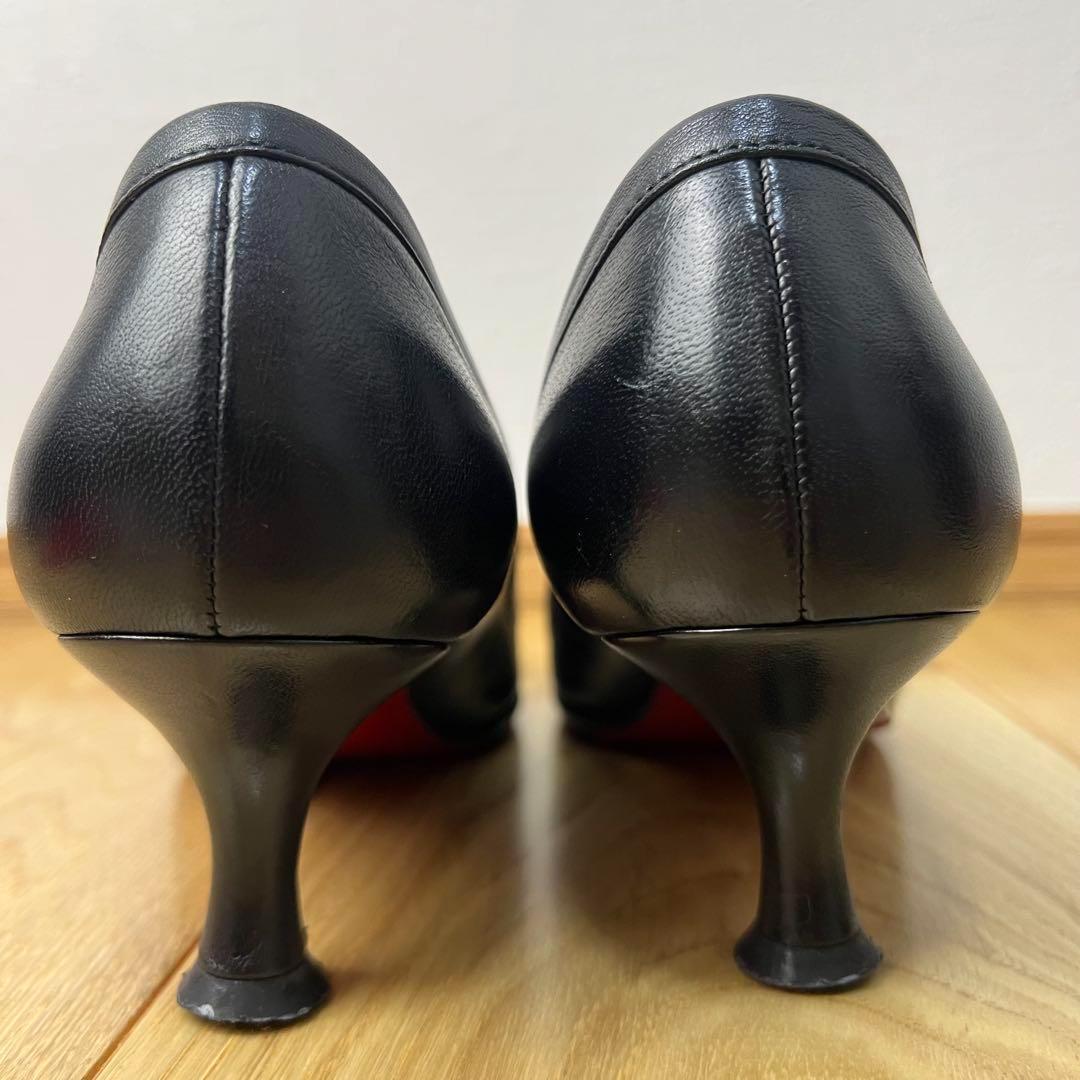 クリスチャンルブタン マルシアヴァラ レザー リボン付 パンプス 35.5 黒