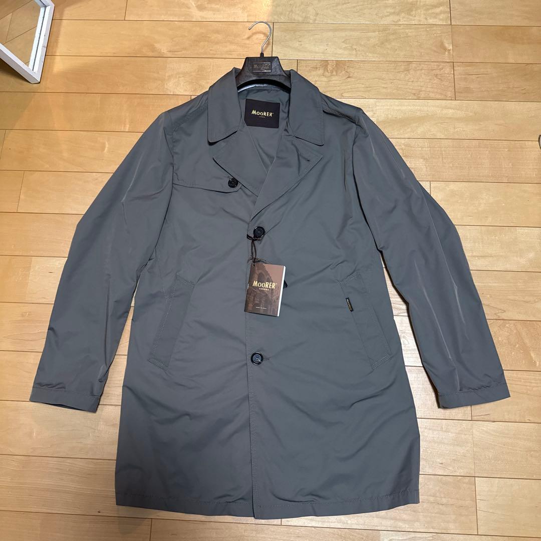 【新品】Moorer カーキグレー トレンチコート Lサイズ