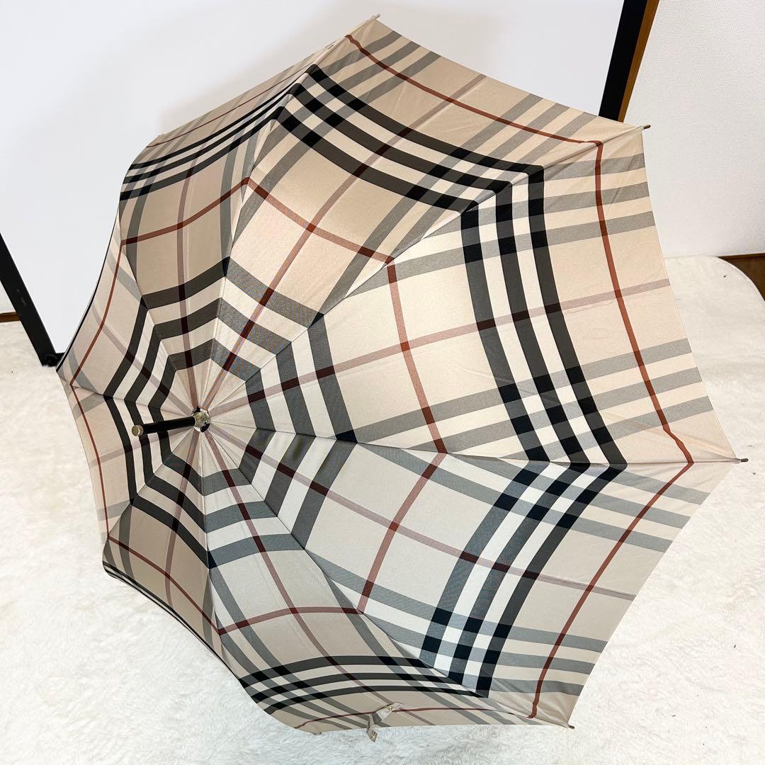 美品❗️BURBERRY 長傘　メガチェック　ノバチェック　雨傘　バーバリー