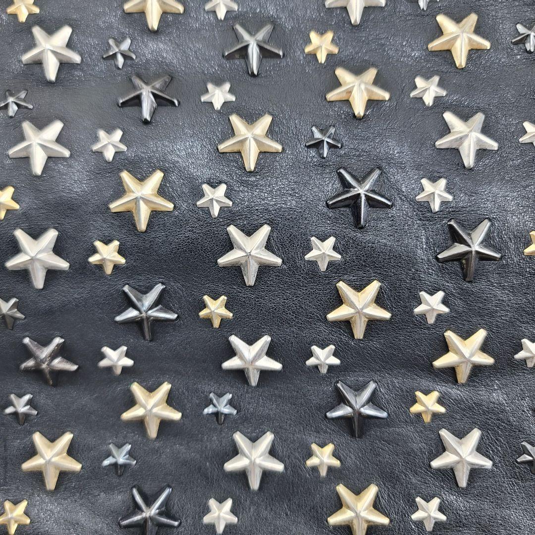 JIMMY CHOO ブラックレザー トートバッグ　大容量　星形装飾