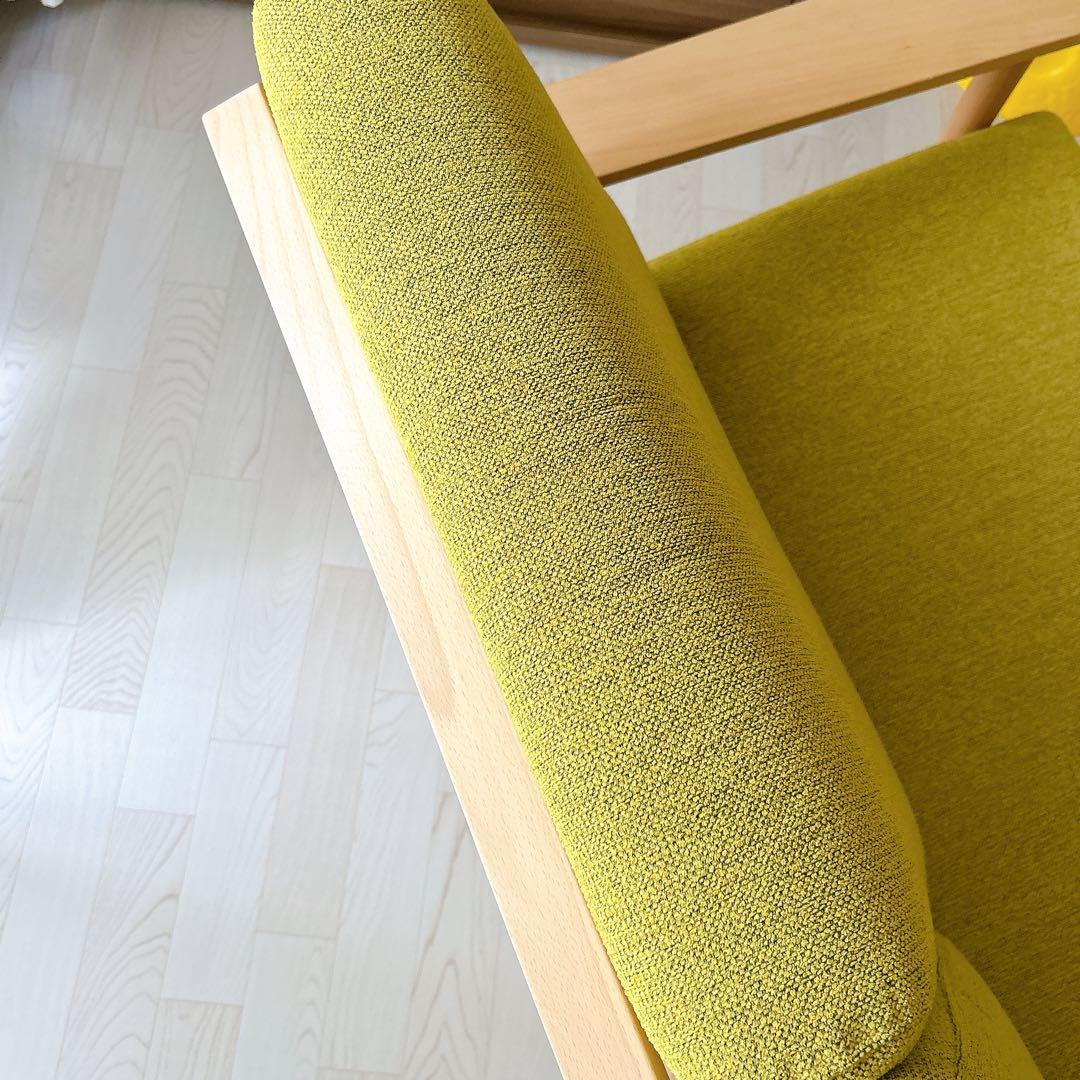 【正規品証明書付き】カリモク2人掛ソファ138㎝ WD4302ミモザピュアビーチ