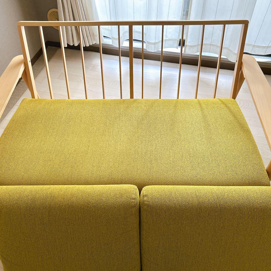 【正規品証明書付き】カリモク2人掛ソファ138㎝ WD4302ミモザピュアビーチ