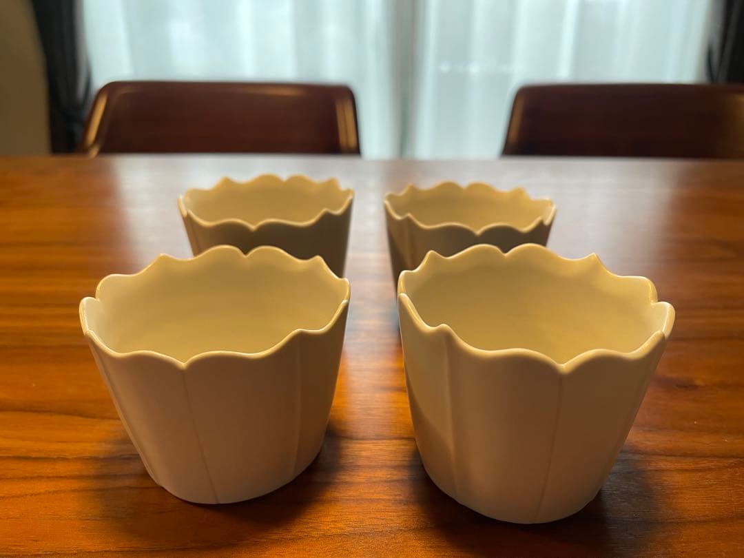 臼杵焼 稜花蕎麦猪口 白 White 4個セット