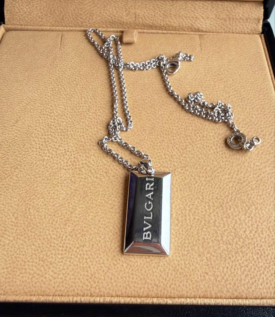 ク*ン様 ブルガリ　インゴットネックレス　K18WG