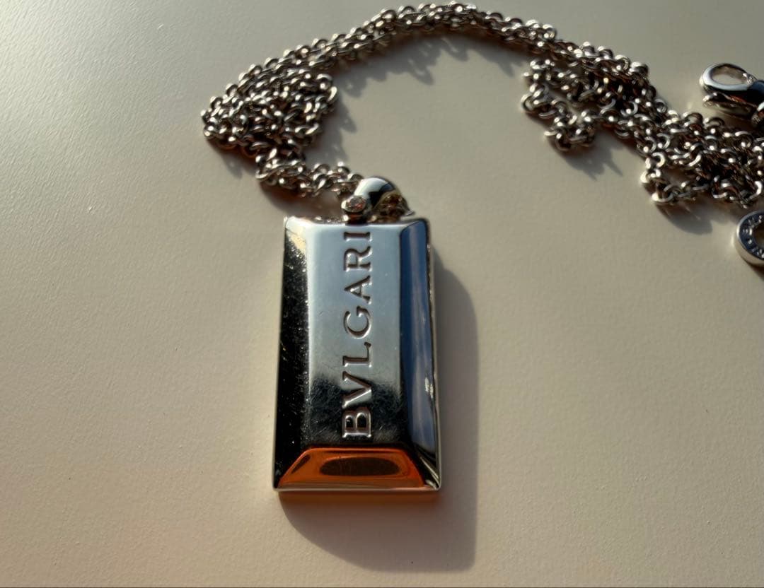 ク*ン様 ブルガリ　インゴットネックレス　K18WG