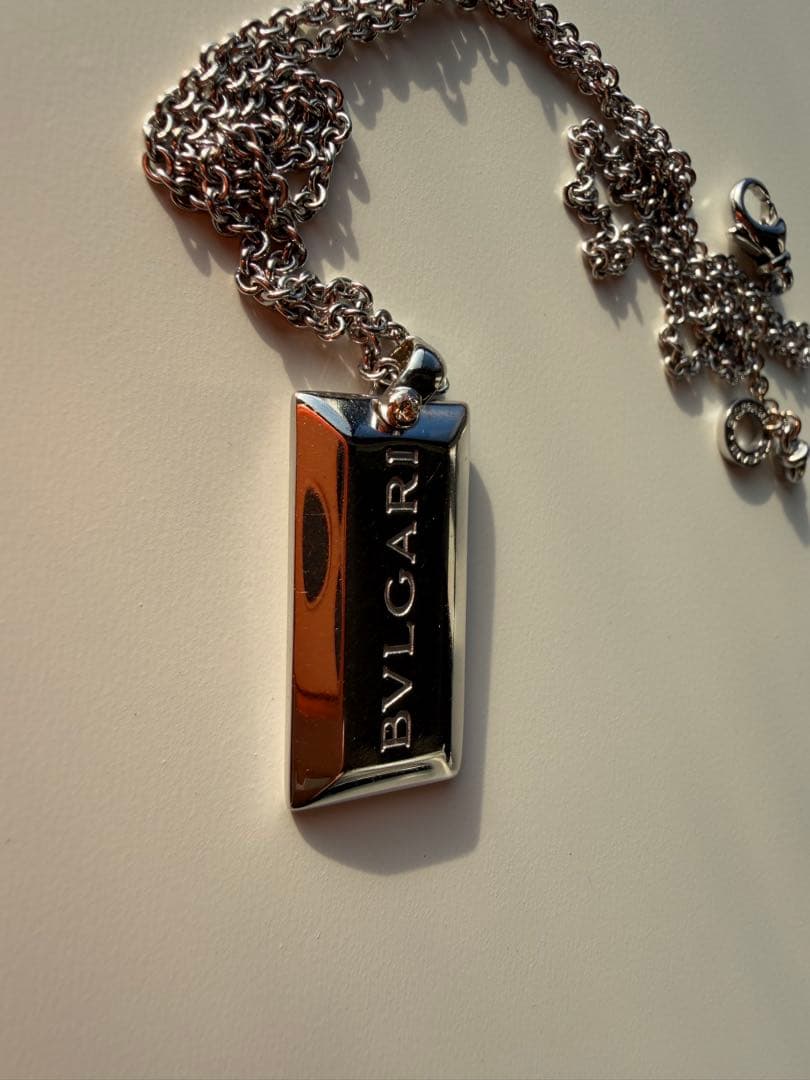 ク*ン様 ブルガリ　インゴットネックレス　K18WG