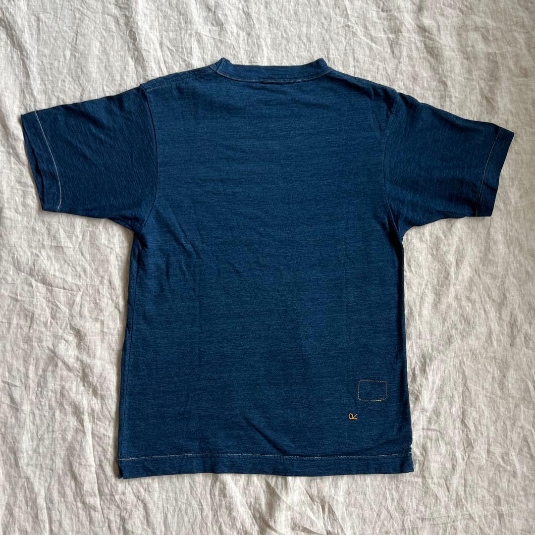 45R 藍染　ティーシャツ　フラミンゴ　S