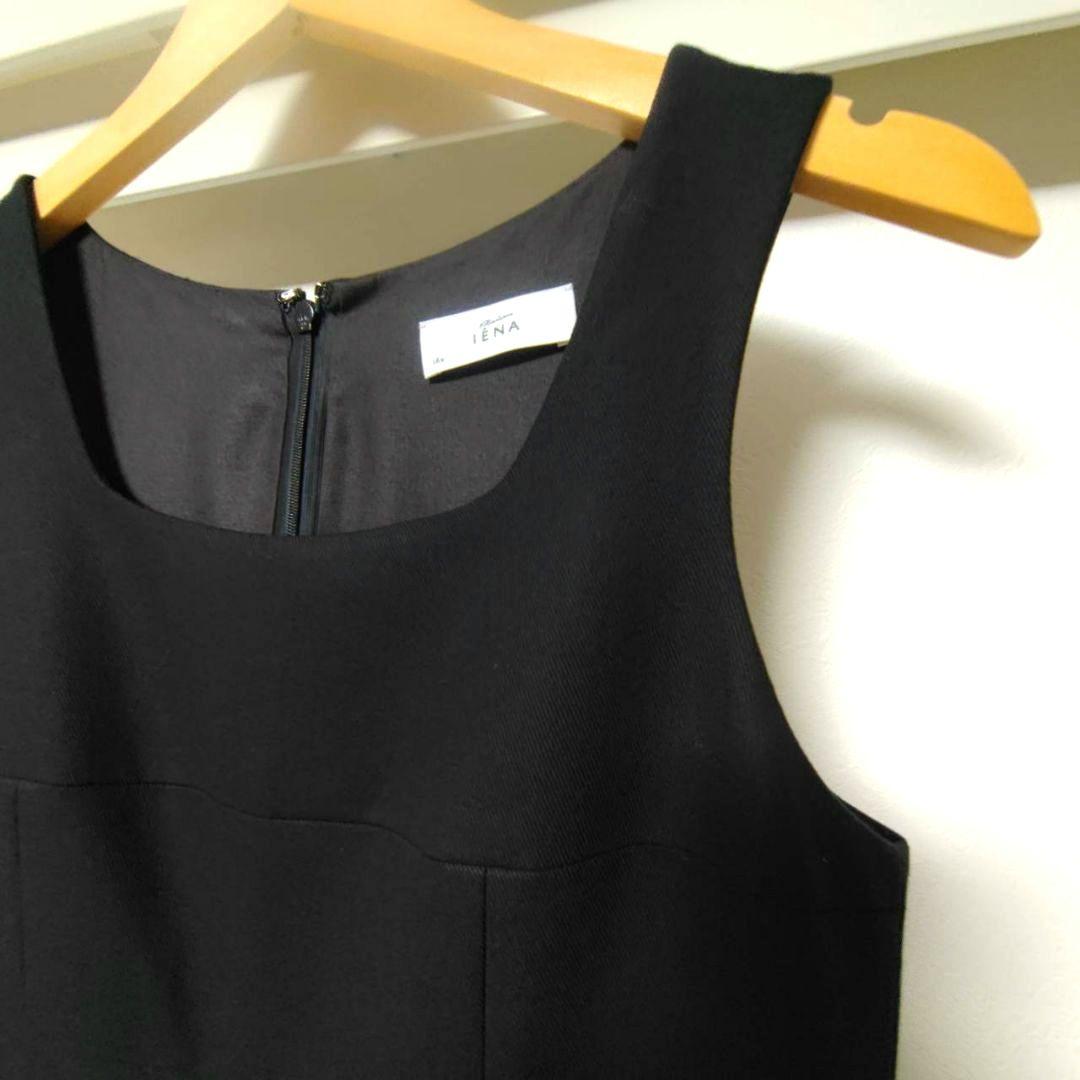 23SS IENA maisonコンパクトツイルサロペット 36 黒 レディース