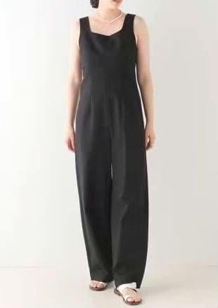 23SS IENA maisonコンパクトツイルサロペット 36 黒 レディース