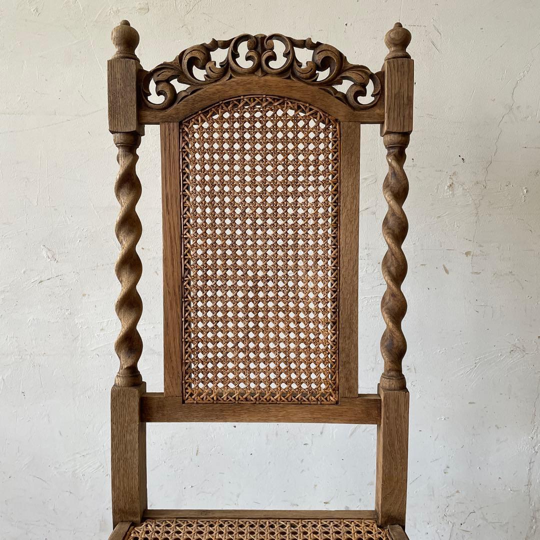 年末・年始SALE ビンテージ ラタンダイニングチェア　カフェチェア 剥離