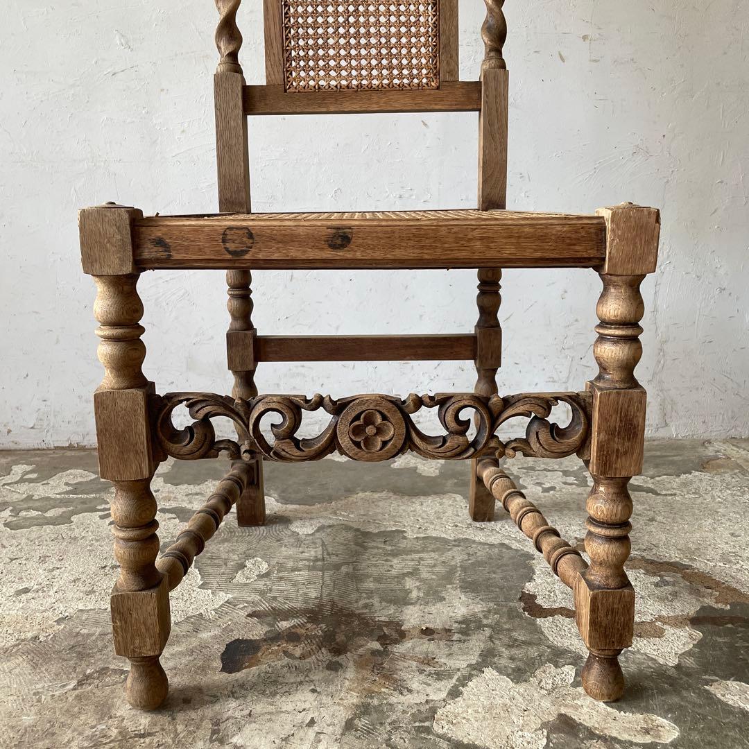 年末・年始SALE ビンテージ ラタンダイニングチェア　カフェチェア 剥離