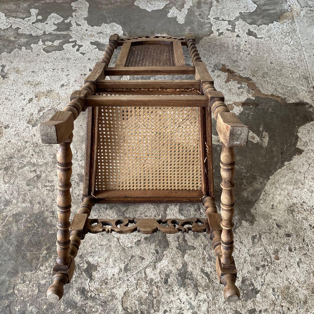 年末・年始SALE ビンテージ ラタンダイニングチェア　カフェチェア 剥離