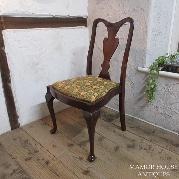 イギリス アンティーク 家具 クイーンアンチェア 猫脚 椅子 英国 4041e