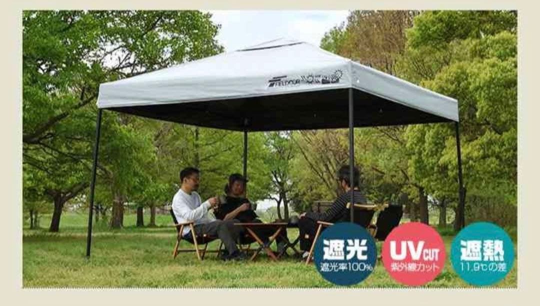 人気の黒赤FIELDOOR 3m×3mタープワンタッチテント