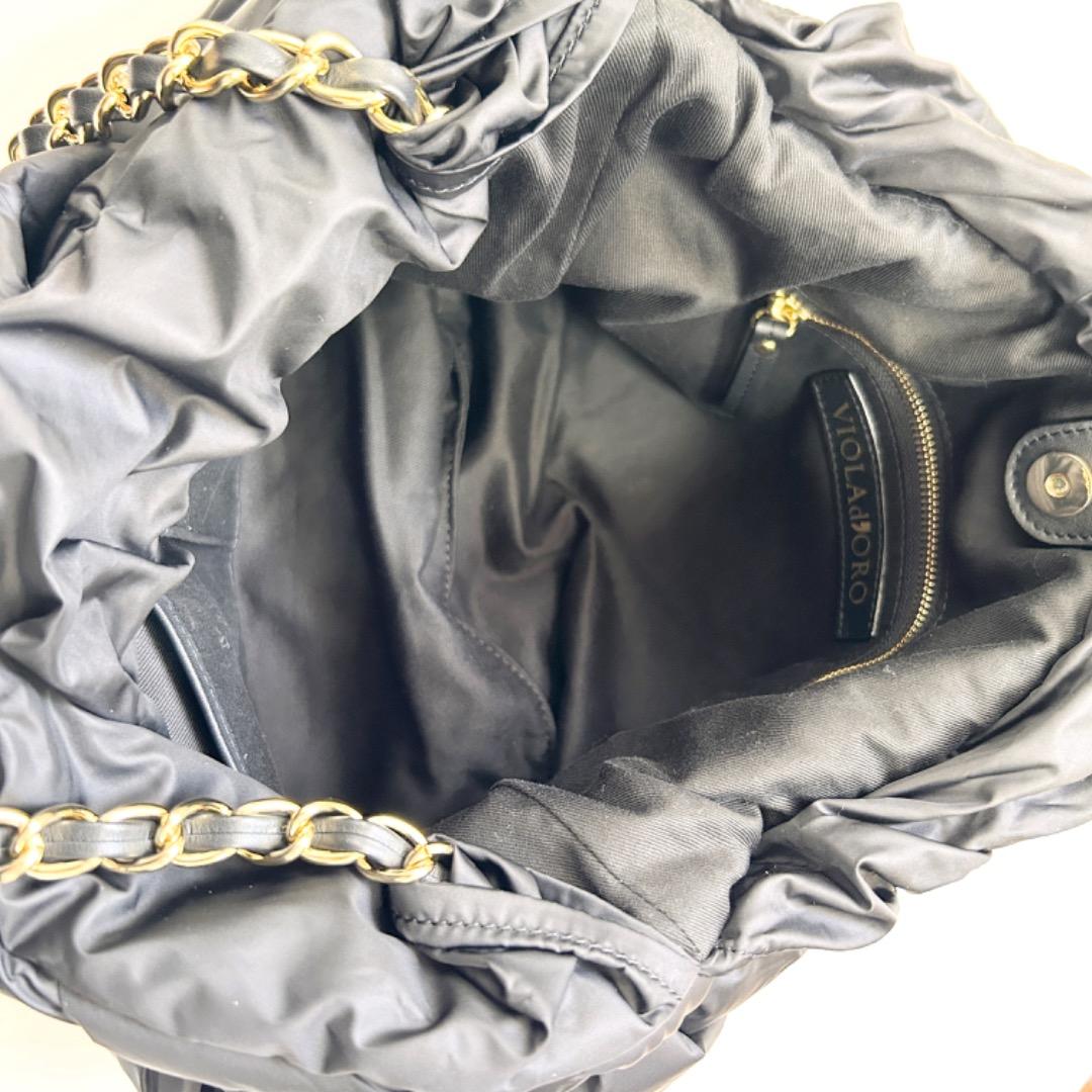 【美品 保存袋付】VIOLAd'ORO ナイロン チェーンハンドル V-8788